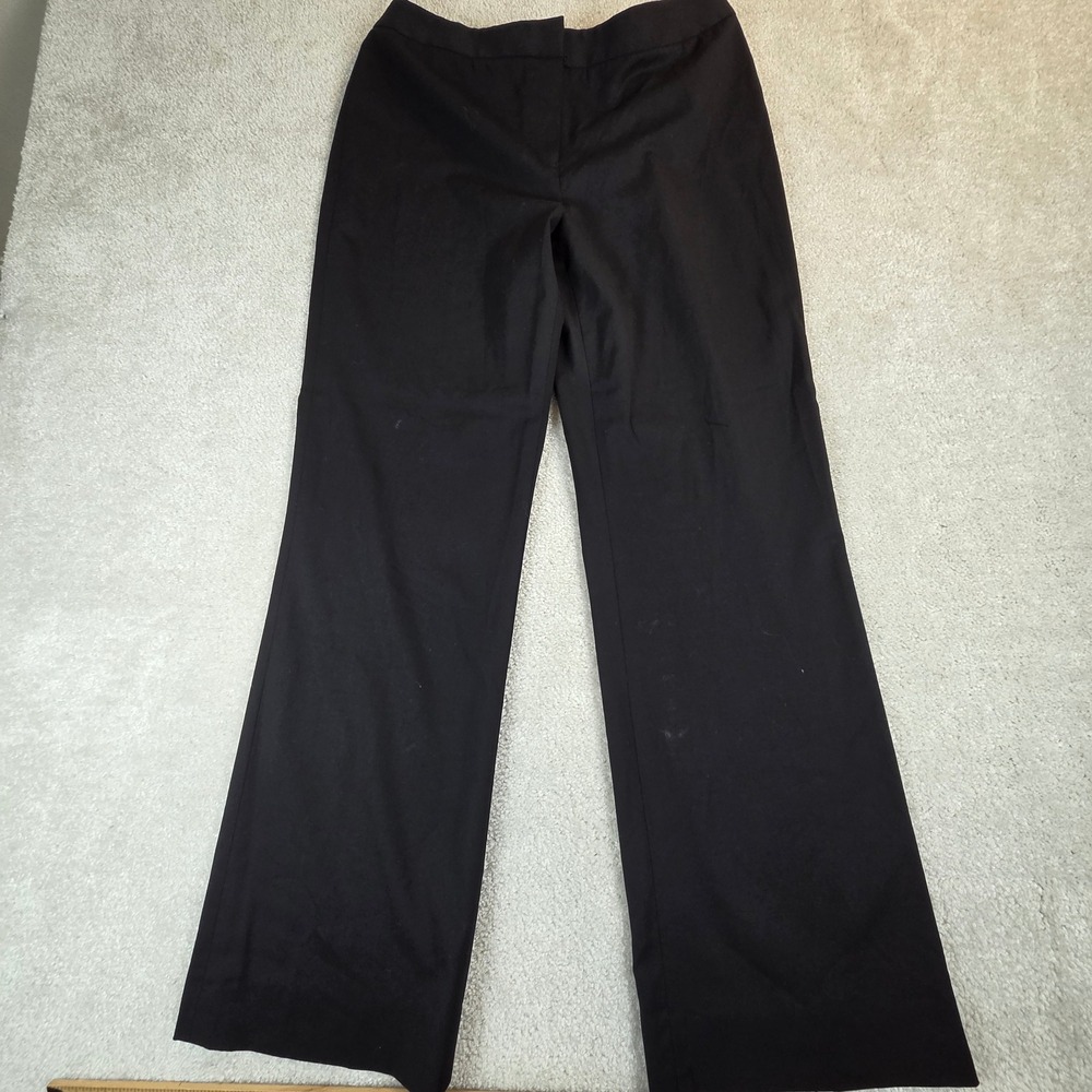 Lafayette 148 New York Black Wide Leg Dress Pants Size 8 Wool Blend Trousers